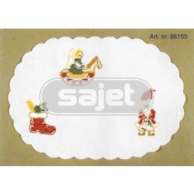 kruissteekkleedje kerstgeschenken, wit