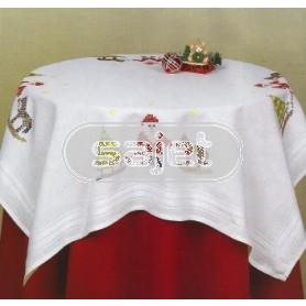 kruissteekdekservet kerstman met slee, wit