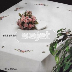 steelsteektafellaken anemonen met voorjaarsbloemen, wit
