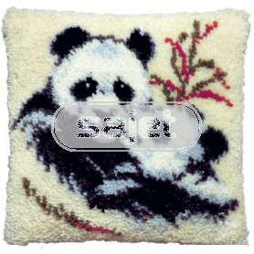 knoopkussen panda met jong (excl. knoophaak)