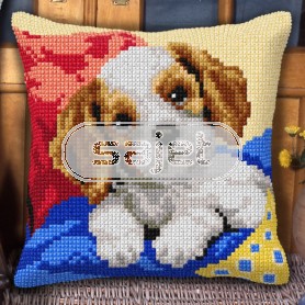 kruissteekkussen king charles pup