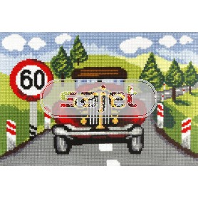 kruissteekvloerkleed verkeer, niet harder dan 60...