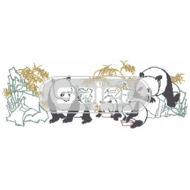borduurpakket familie panda