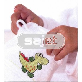 badstof washandje, wit (incl. aida borduurrand)