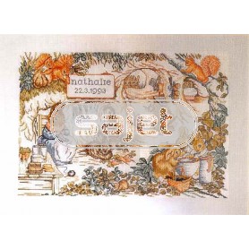 borduurpakket beatrix potter, geboorte nathalie