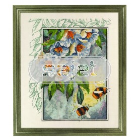 borduurpakket bijen met bloemen