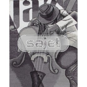 borduurpakket jazz muzikant, bass