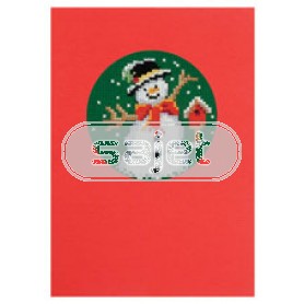 borduurpakket kerstkaart, sneeuwman