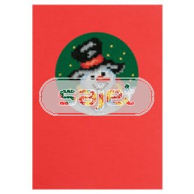 borduurpakket kerstkaart, sneeuwpop