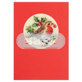 borduurpakket kerstkaart, roodborstje