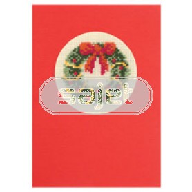 borduurpakket kerstkaart, kerstkrans
