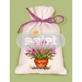 borduurpakket kruidenzakje, lavendel met vlinder