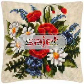 kruissteekkussen bloemen