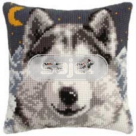 kruissteekkussen wolf