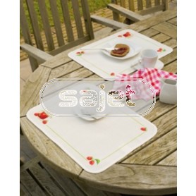 placemat (2 st.) aardbeien/jampotje, ecru