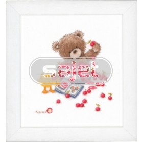 borduurpakket popcorn bear, taartjes bakken