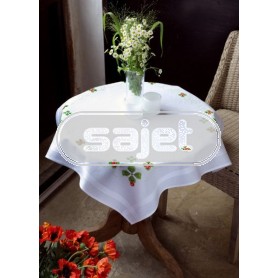 kruissteekdekservet klavertjes met lieveheersbeestjes, wit