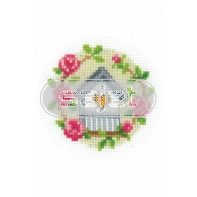 borduurpakket huwelijkskaart, vogelhuisje