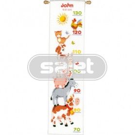 borduurpakket boerderij, groeimeter/meetlat john