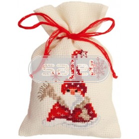 borduurpakket kruidenzakje, kerstman met sjaal