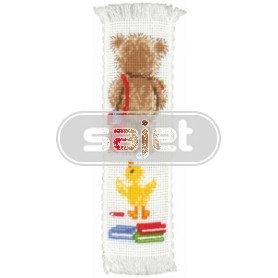 borduurpakket boekenlegger, popcorn bear, naar school-2