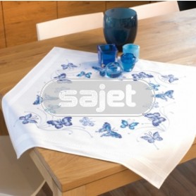 kruissteekdekservet vlinders, wit