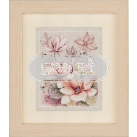 borduurpakket magnolia's met bloemen achtergrond