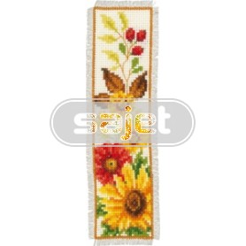 borduurpakket boekenlegger, herfstbloemen