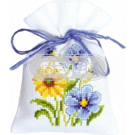 borduurpakket kruidenzakje, blauw/gele bloemen-1
