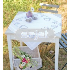 kruissteekdekservet lavendel met vlinders, wit