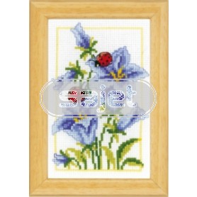 borduurpakket blauwe klokjesbloem met lieveheersbeestjes