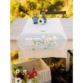 kruissteekloper libellen en paardebloemen, ecru