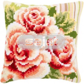 kruissteekkussen rose rozen-1