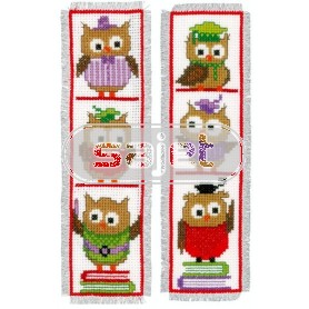 borduurpakket boekenlegger (2 st.) uiltjes naar school