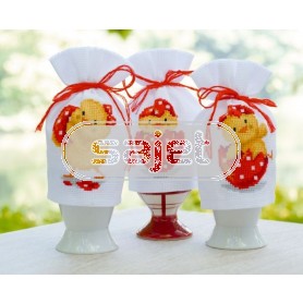 borduurpakket eiwarmer (3 st.) "vrolijk pasen"