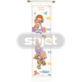 borduurpakket popcorn bear, groeimeter/meetlat amelia
