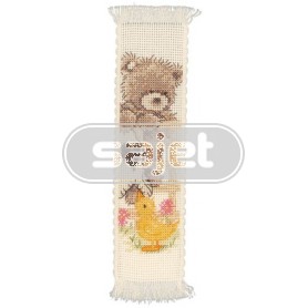 borduurpakket boekenlegger, popcorn bear, soufflé muts op!