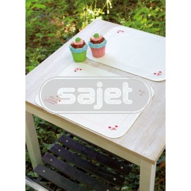 placemat (2 st.) gebakjes, wit op aida