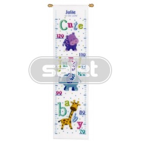borduurpakket cute jungle, groeimeter/meetlat julie