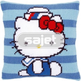 kruissteekkussen hello kitty, kitty als matroos