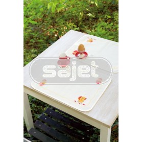 placemat (2 st.) "vrolijk pasen", wit op aida