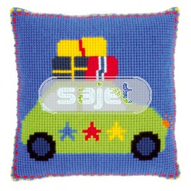 kruissteekkussen lief!, op vakantie met de auto (incl. kussenrug)