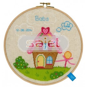 borduurpakket lief!, peperkoekenhuisje (incl. borduurring)