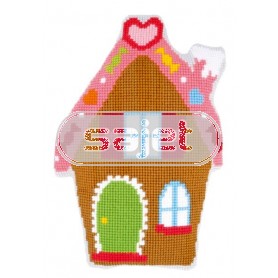 kruissteekkussen lief!, peperkoekenhuisje (incl. kussenrug)