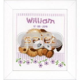 borduurpakket spelende hondjes, geboorte william