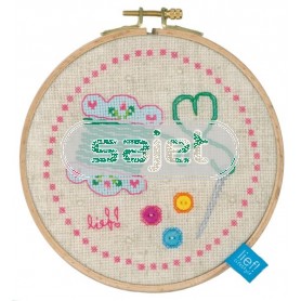 borduurpakket lief!, met naald en draad (incl. borduurring)