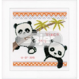 borduurpakket panda's, geboorte vince