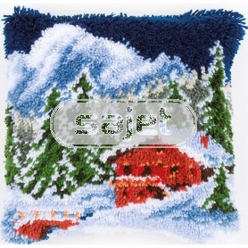 knoopkussen berglandschap in wintersfeer