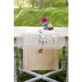 kruissteekloper spelende poezen, beige