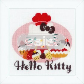 borduurpakket hello kitty, ik bak taartjes
